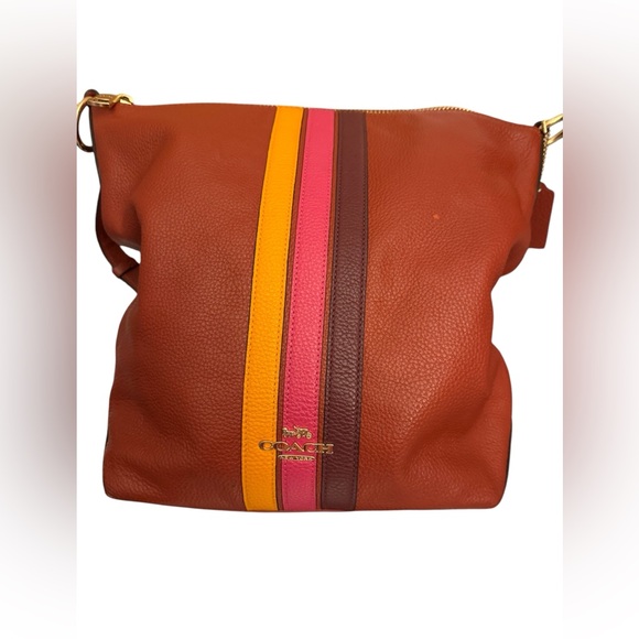 COACH Abby Shoulder Bag w/Varsity Stripes - Picture 1 of 6